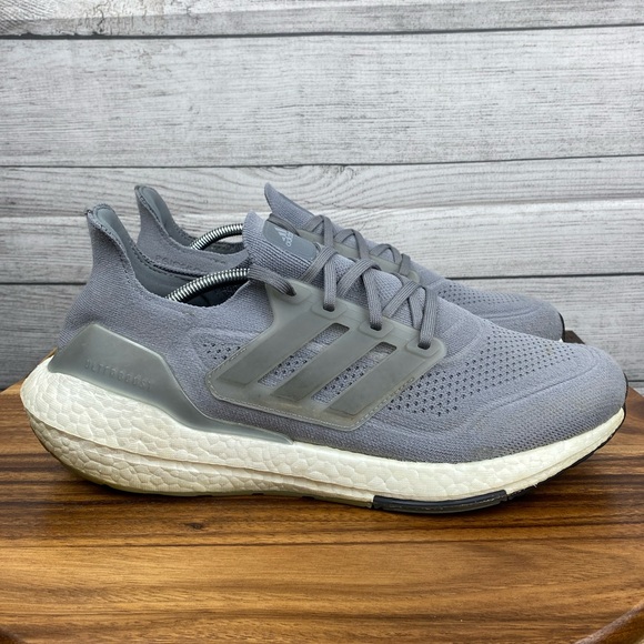 adidas Men’s Ultra Boost 21 Grey White Shoe FY0381 Sneaker Size 12.5 - Picture 4 of 11